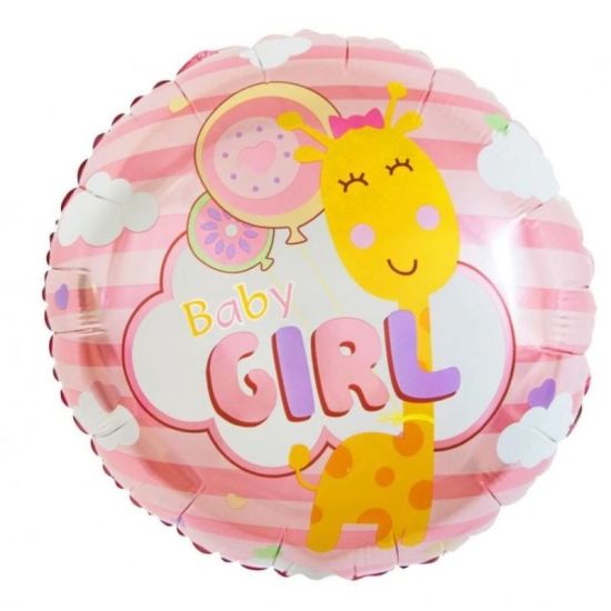 Babaváró lufi - kislány -  héliummal töltve  (45cm)