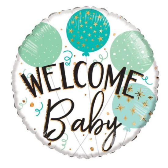'Welcome baby' lufi héliummal töltve  (45cm)