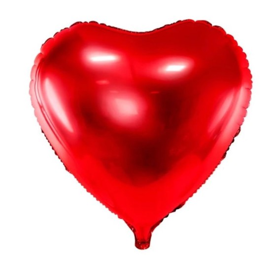 Red heart shaped balloon with helium (45 cm)