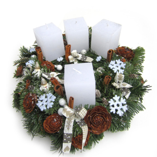 Hóember - adventi koszorú