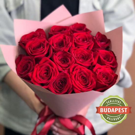 Bordó rózsák virágcsokor - csak Budapestre