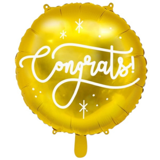 Congrats - gold - balloon  with  Helium (35cm )