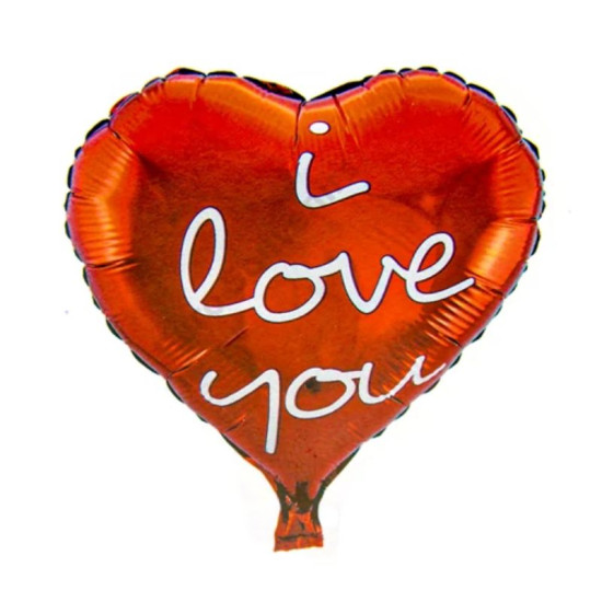 'I Love You' - red balloon  with  Helium (45cm )