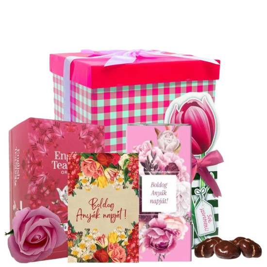 Virágos pezsgés Anyukám - ajándékdoboz