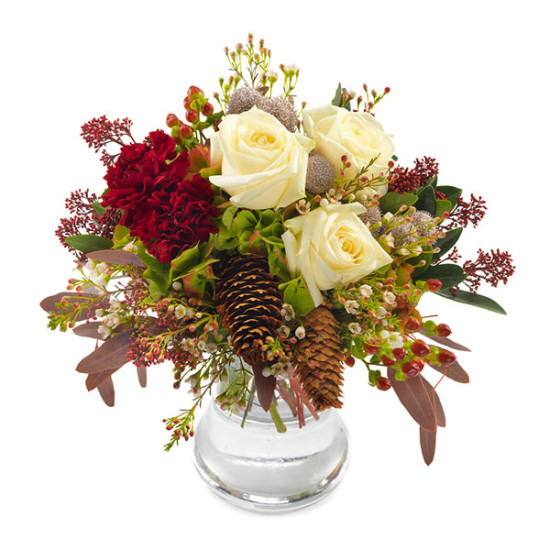 Téli táj - virágcsokor